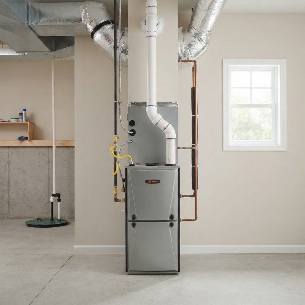 High-efficiency gas furnace ready for a furnace replacement quote